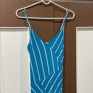 Calvin Klein Turquoise and White Dress